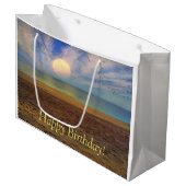 Happy Birthday Sunset Beach Groot Cadeauzakje (Voorkant Gekanteld)