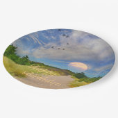 Happy Birthday Sunset Path to Beach Papieren Bordje (Gekanteld)