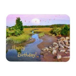 Happy Birthday Sunset Seashore Magneet