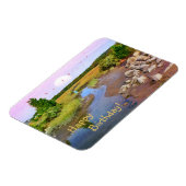 Happy Birthday Sunset Seashore Magneet (Linkerzijde)