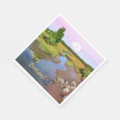 Happy Birthday Sunset Seashore Servet (Hoek)