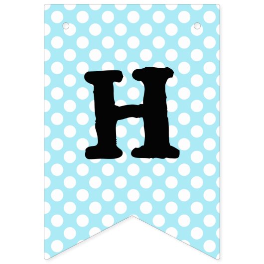 Happy Birthday Sunshine Blue en Gold Polka Dot Vlaggetjes (Tweede vlag)