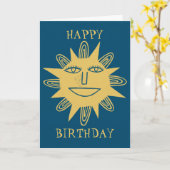 HAPPY BIRTHDAY SUNSHINE Blue Kaart (Gele Bloem)