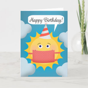 Happy Birthday Sunshine in A Coronavirus Mask Feestdagen Kaart