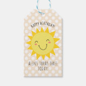 Happy Birthday Sunshine Party Gold Cadeaulabel (Voorkant)