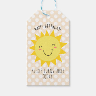 Happy Birthday Sunshine Party Gold Cadeaulabel