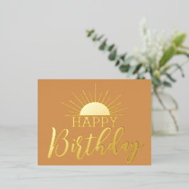 Happy Birthday Sunshine Real Gold Foil Folie Feestdagen Briefkaart