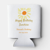 Happy birthday sunshine yellow orange birthday boh blikjeskoeler (Achterkant)