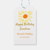 Happy birthday sunshine yellow orange birthday boh cadeaulabel (Achterkant)