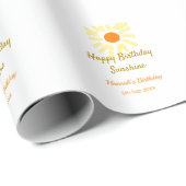 Happy birthday sunshine yellow orange birthday boh cadeaupapier (Rol Hoek)