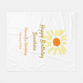 Happy birthday sunshine yellow orange birthday boh fleece deken (Voorkant (Horizontaal))