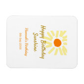 Happy birthday sunshine yellow orange birthday boh magneet (Horizontaal)