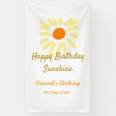 Happy birthday sunshine yellow orange birthday boh spandoek (Verticaal)
