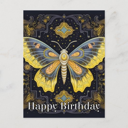 Happy Birthday Super Abstract Butterfly Design Briefkaart (Voorkant)