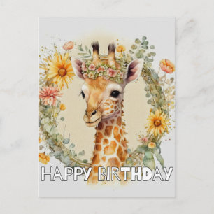 Happy Birthday Super Schattigee Giraffe Feestdagenkaart