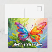 Happy Birthday Super Schattigee vlinderdoedel Feestdagenkaart (Voorkant / Achterkant)