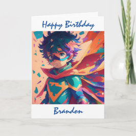 Happy Birthday Superhero thema gepersonaliseerd Kaart