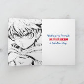 Happy Birthday Superhero thema gepersonaliseerd Kaart (Binnen)