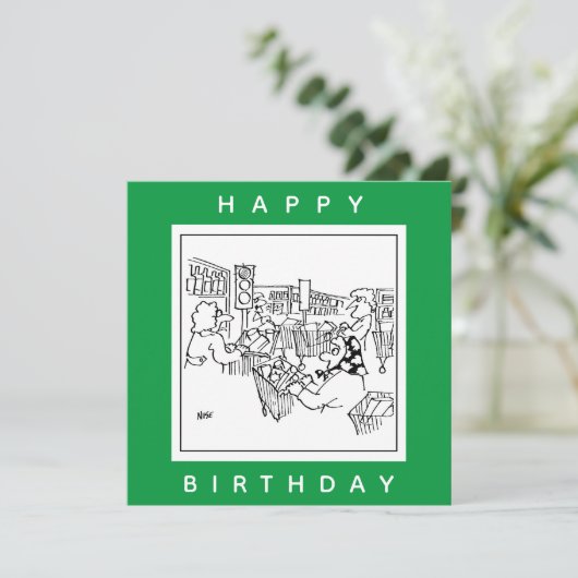Happy Birthday Supermarket Worker Kaart (Staand voorkant)