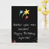 Happy Birthday Superstar Kaart (Gele Bloem)