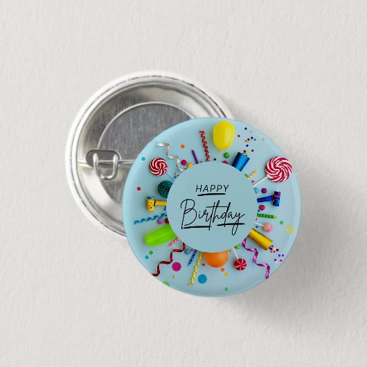 Happy Birthday Surprise Fun Button (Voorkant /achterkant)