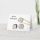 Happy Birthday Sushi Rolls Illustratie Kaart (Voorkant)