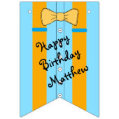 Happy Birthday Suspenders en Bow Stropdas Vlaggetjes (Derde vlag)