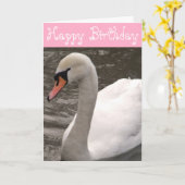 Happy Birthday Swan Birthday Kaart (Gele Bloem)