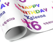 Happy Birthday Sweet 16 Cadeaupapier (Rol Hoek)