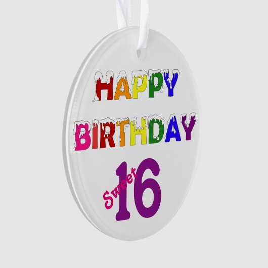 Happy Birthday Sweet 16 Ornament (voorkant)