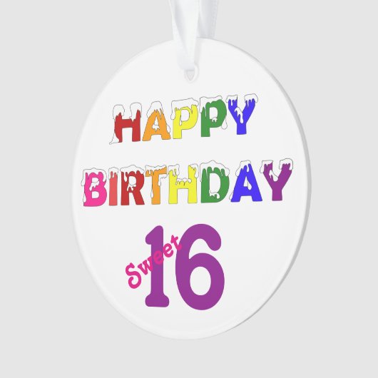 Happy Birthday Sweet 16 Ornament (voorkant)