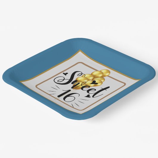 Happy Birthday Sweet 16 papieren Borden Papieren Bordje (Gebogen)