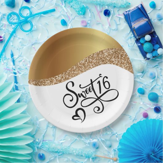 Happy Birthday Sweet 16 Papieren Bordje (Feest)