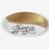 Happy Birthday Sweet 16 Papieren Bordje (Gekanteld)