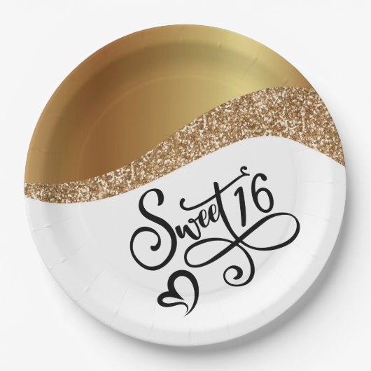 Happy Birthday Sweet 16 Papieren Bordje (Voorkant)
