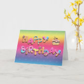 Happy Birthday Sweet behandelt de tekst van de Aan Kaart (Gele Bloem)