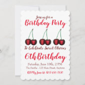 Happy Birthday Sweet Cherry Cherry Fruit Print Kaart (Voorkant)