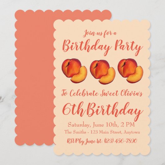 Happy Birthday Sweet Georgia Peach Peraches Kaart (Voorkant / Achterkant)