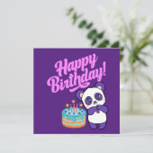Happy Birthday Sweet Paars Panda (Staand voorkant)