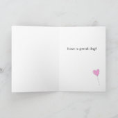 Happy Birthday - Sweet Pink Heart Shaped Balloon Kaart (Binnen)