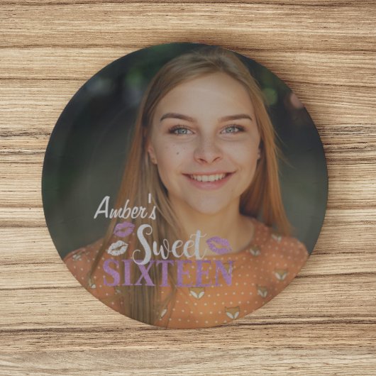 Happy Birthday Sweet Sixteen fotopapier Bord