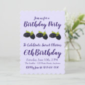 Happy Birthday Sweet Summer Blackberries Kaart (Staand voorkant)