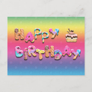 Happy Birthday Sweet verwerkt aangepaste tekst ach Briefkaart