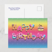 Happy Birthday Sweet verwerkt aangepaste tekst ach Briefkaart (Voorkant / Achterkant)