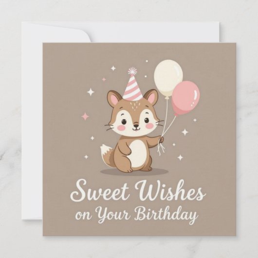 Happy birthday sweet wishes on your birthday  kaart (Voorkant)