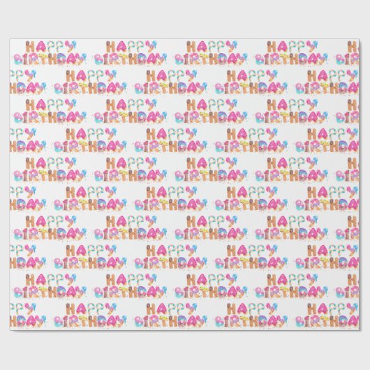 Happy Birthday Sweets Cadeaupapier (Vlak)