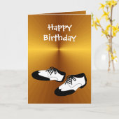 Happy Birthday Swing dansschoenen voor dansers Kaart (Gele Bloem)