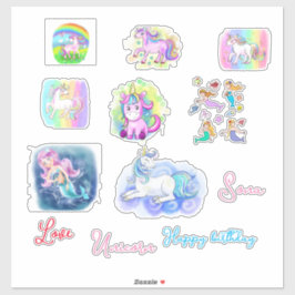 Happy birthday Symbols Sticker - cartoon Unikorn