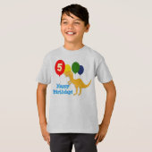 Happy Birthday T-Rex 5 jaar ballonnen T-shirt (Voorkant volledig)