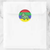 Happy Birthday T-Rex Dinosaur Ronde Sticker (Tas)